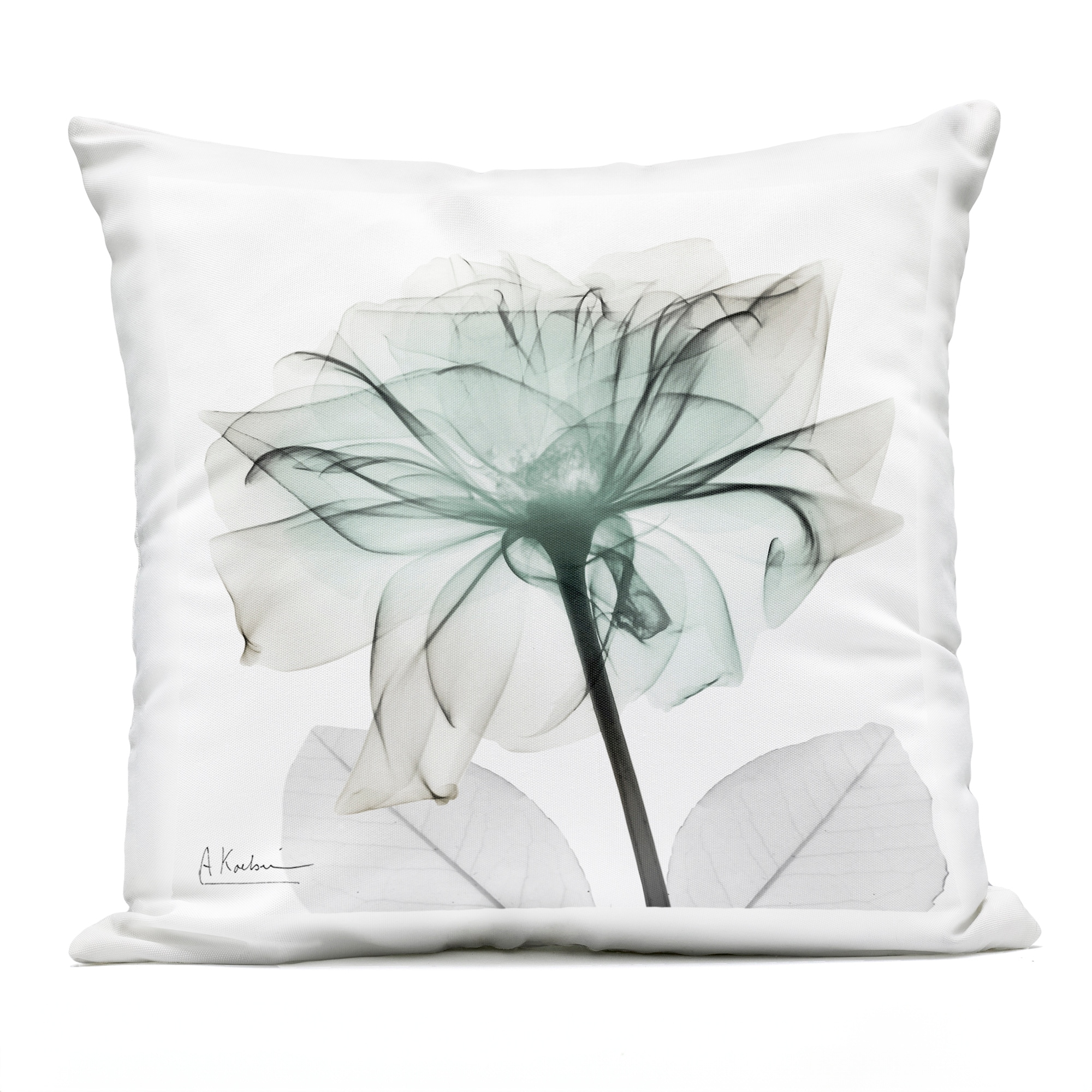 Stupell Elegant Emerald Rose Printed Outdoor Throw Pillow Design by Albert Koetsier