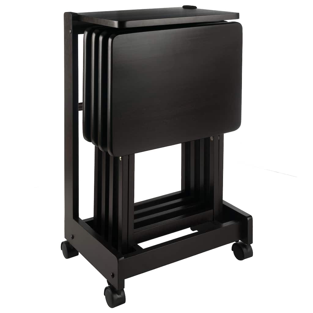 Brienda 5-Pc Snack Table Set, Flip Top - 19.13 x 14.17 x 32.2 inches