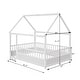 preview thumbnail 33 of 42, Pine Wood Floor Bed with House Roof Frame, Fence Guardrails for Kids, Boys and Girls