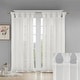 Madison Park Rosette Floral Embellished Sheer Curtain Panel - 50x84 Inches, Linen, Tab Top, Single Panel - View #5