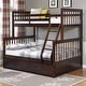 preview thumbnail 1 of 30, Twin Over Full Wooden Bunk Bed with Storage Drawers, Ladder, and Guardrails, Space-Saving for Kids' Rooms Dark Brown
