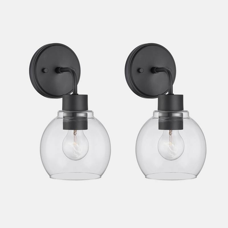 KAWOTI Modern Wall Sconce Set with Clear Shade(Set of 2)
