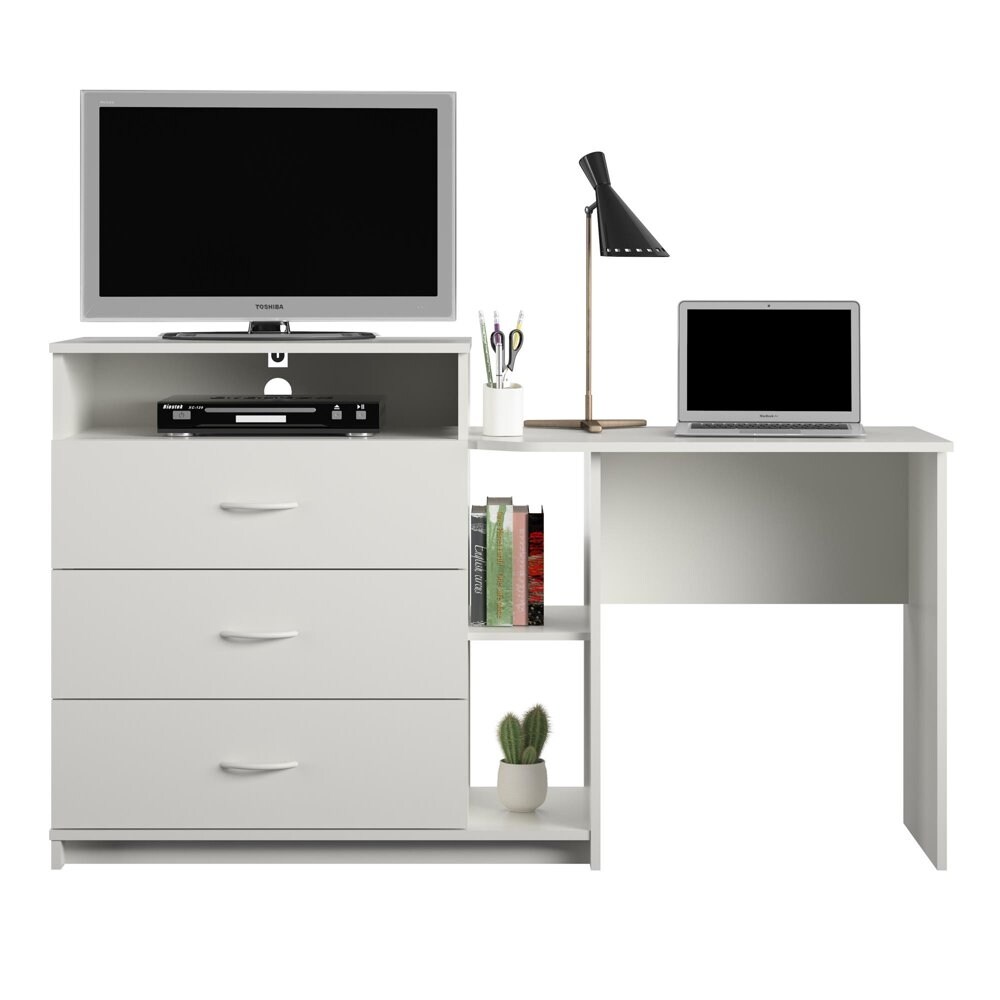 White dresser and deals desk