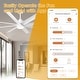 preview thumbnail 10 of 17, 72" Modern White Large Smart Ceiling Fan with Light and Remote, App Control, Voice Control