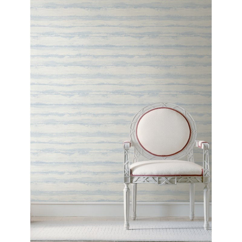 A-Street Prints Truro Light Blue Weathered Shiplap Wallpaper