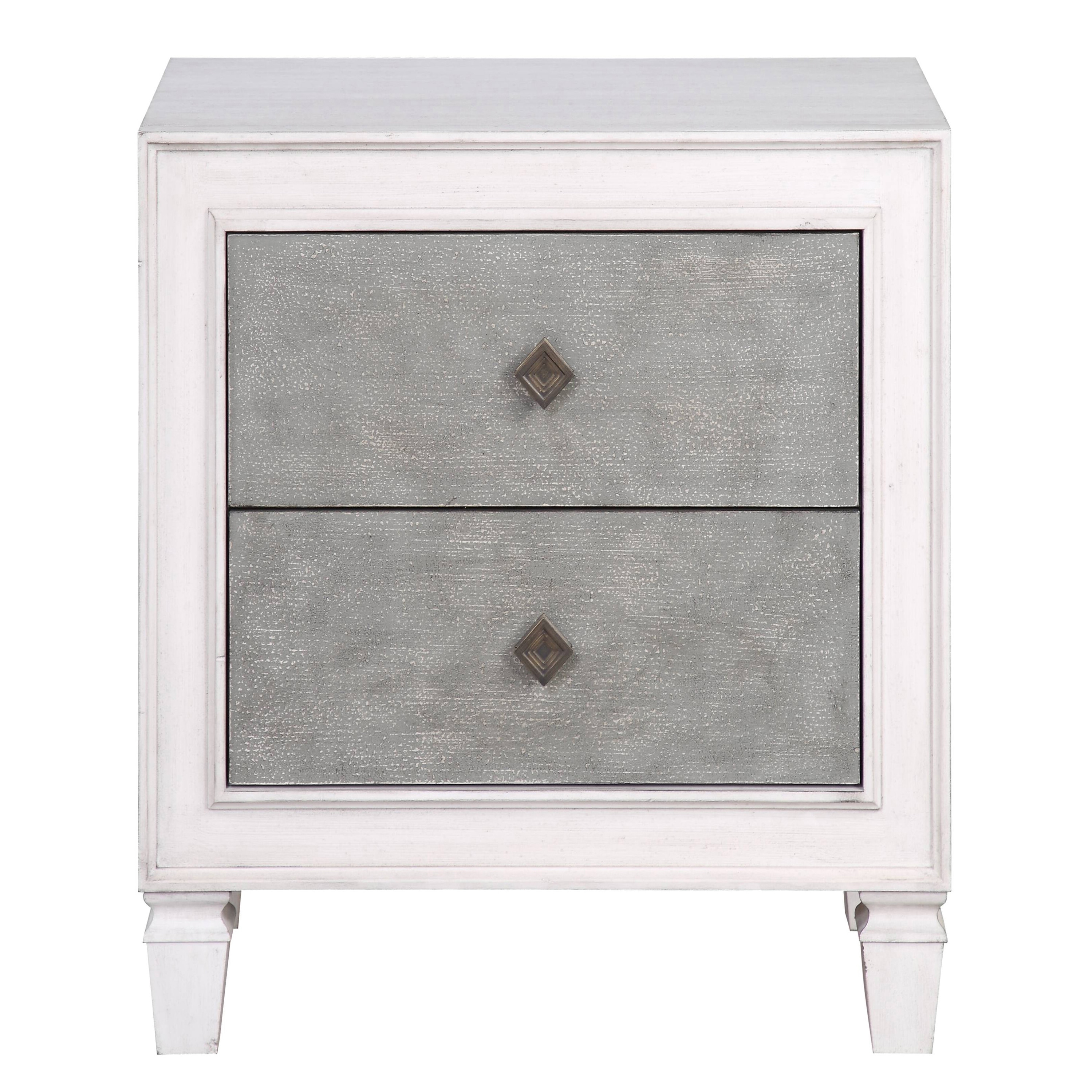 Rustic Grey and Weathered White 2-drawer Nightstand