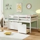 preview thumbnail 22 of 21, Twin Size Low Loft Bed with 3 Drawers with Ladder and Full-length Guardrails