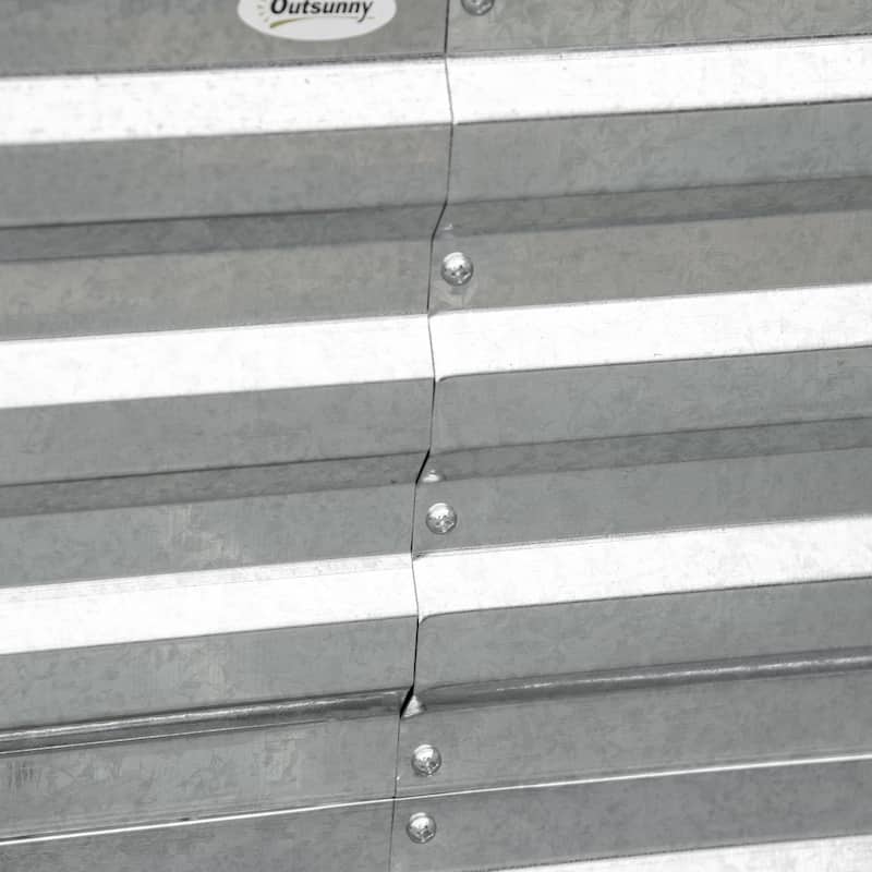 Outsunny Raised Garden Bed, 71" x 36" x 23" Galvanized Steel Planters for Outdoor Plants with Reinforced Rods
