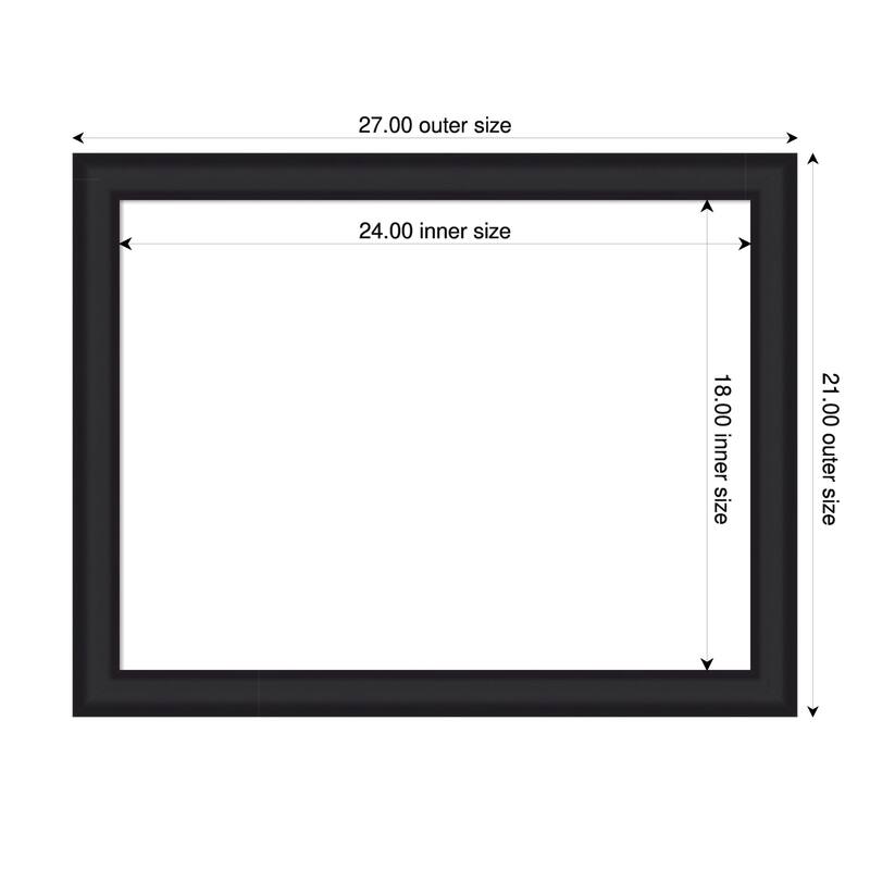Oliver Narrow Framed Dry Erase Magnetic Board - 27 x 21 in - Oliver Black Narrow