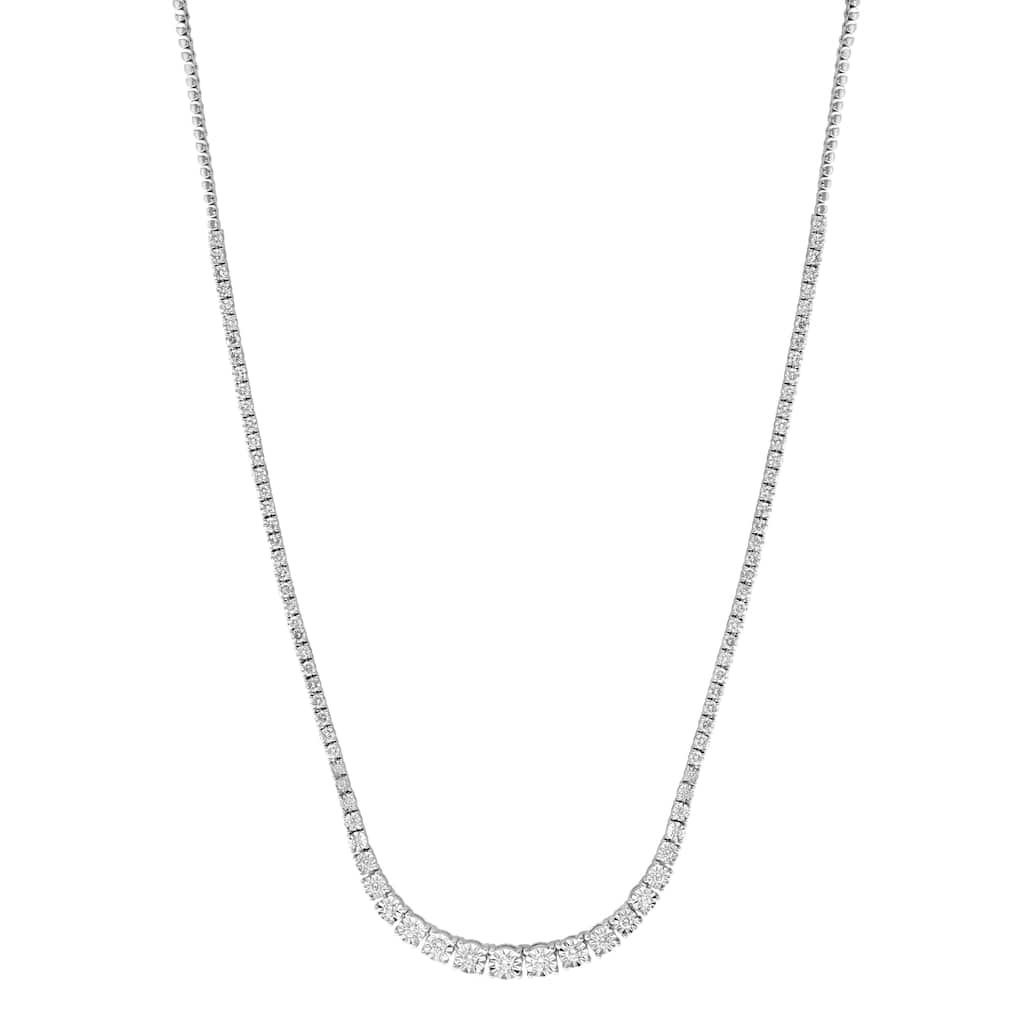 EFFY 14k White Gold Lab Grown Diamond Tennis Necklace