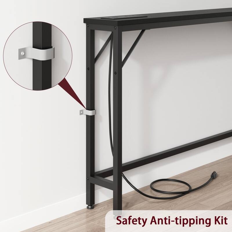 Narrow single-layer sofa back table