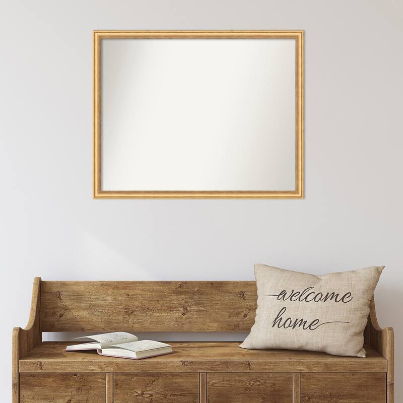 Salon Scoop Non-Beveled Wood Framed Wall Mirror