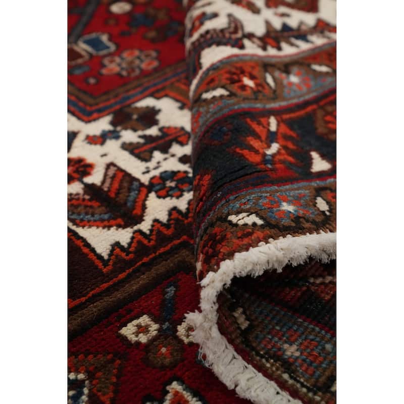 Hand Knotted Oriental 100% Wool Carpet Traditional Medallion Red Heriz Area Rug - 9' 3'' X 6' 3''