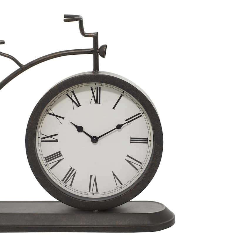 Metal Bike Vintage Decorative Clock - Black - Roche River Decor
