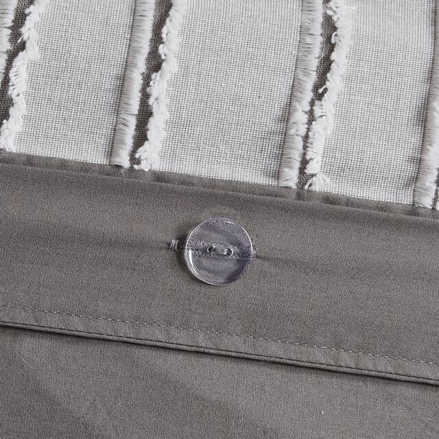Madison Park Signature Essence Gray Cotton Clip Jacquard Comforter Set