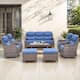Option Brown Wicker / Blue Cusion