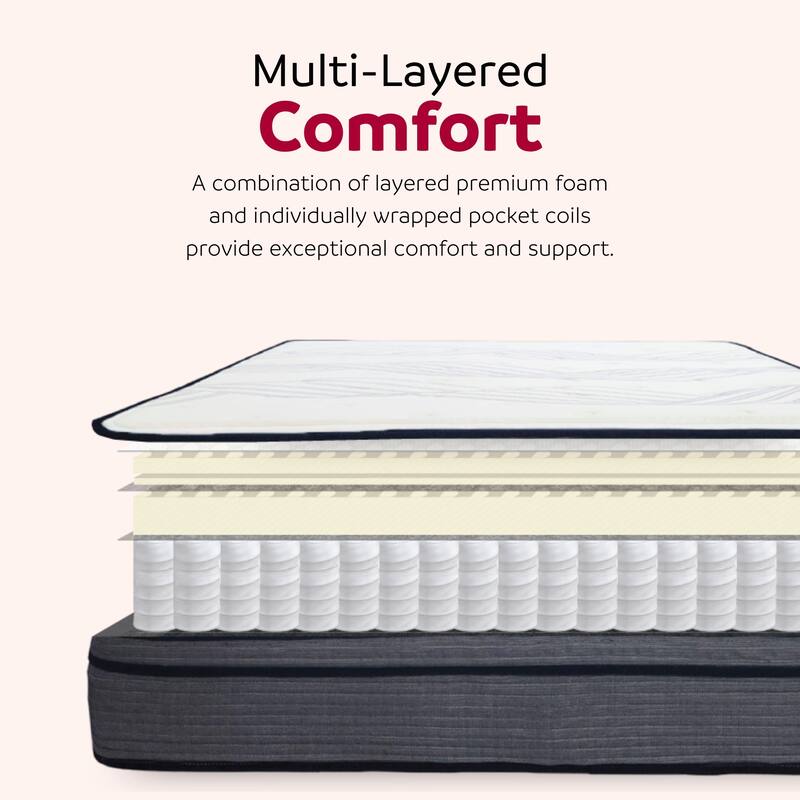 14" Hybrid Plush Foam Soft Polyester Knit Cover Mattress