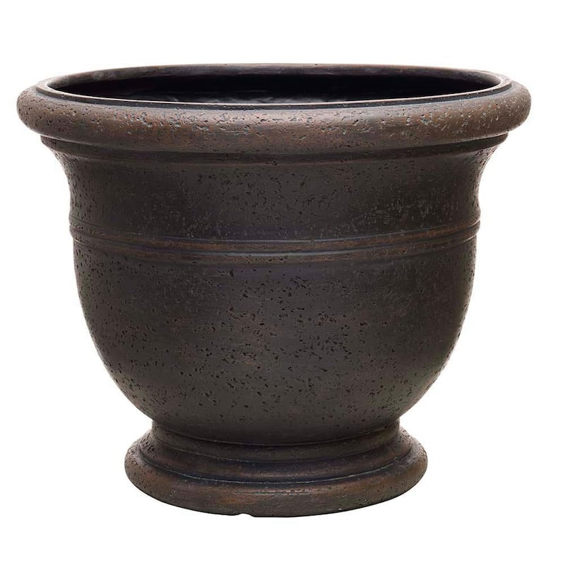 Southern Patio Jean Pierre Urn Planter - 15" Dia. - Brownstone