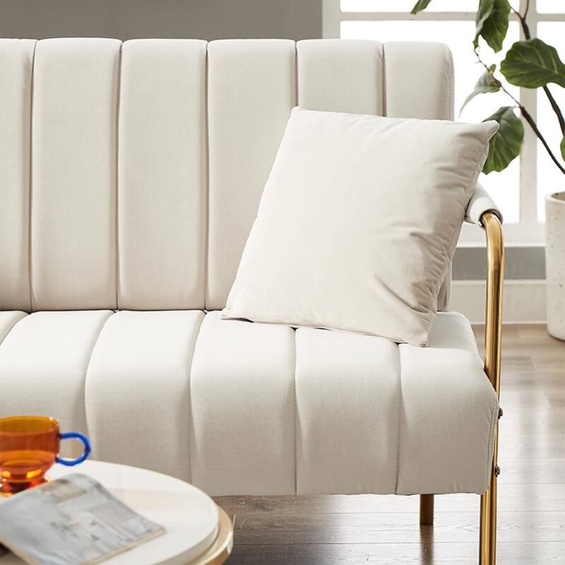Ouyessir Upholstered Loveseat, Tufted Back Couch, Accent Armchair with 2 Pillows