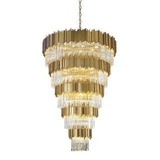 60-Light Gold Chandelier With Clear Crystal Accents - Bed Bath & Beyond ...