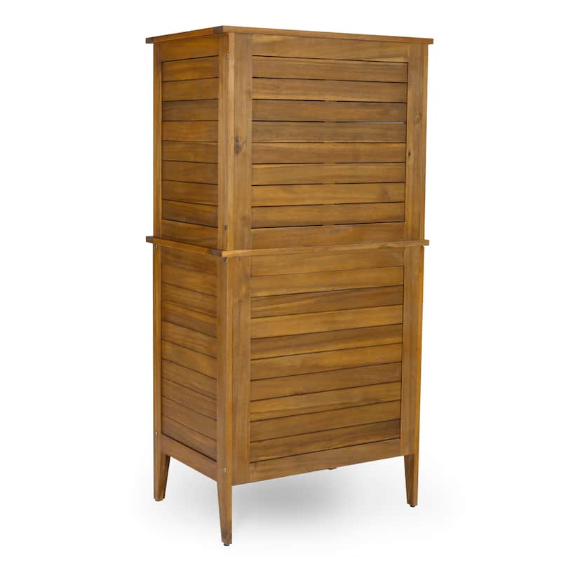 Homestyles Maho Brown Wood Outdoor Storage Cabinet