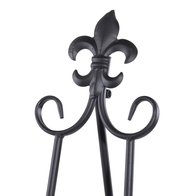 Metal Scroll Extra Large Adjustable 3 Tier Easel with Chain Support - Black - Roche River Decor