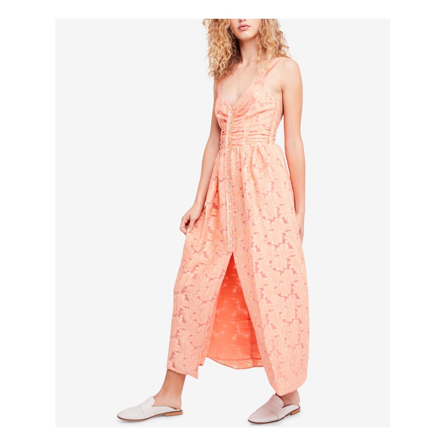 free people orange maxi dress