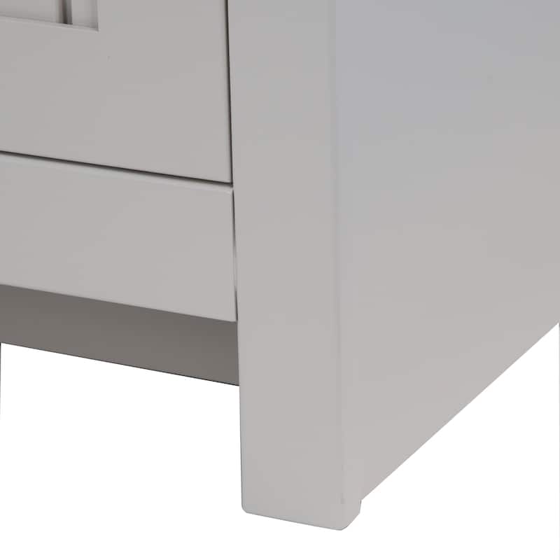 Chamiree 60" Double-Sink Vanity With 2 Cabinets, 3 Drawers, and White Sink Top