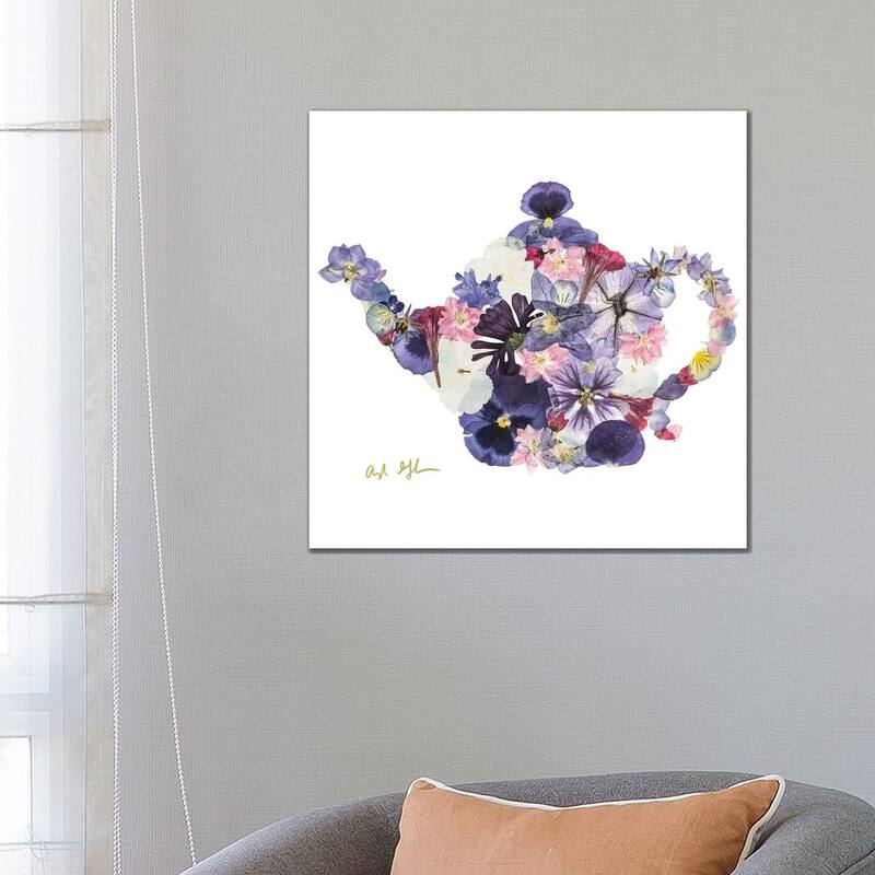 iCanvas "Teapot" by Oxeye Floral Co Canvas Print - 26x26x1.5