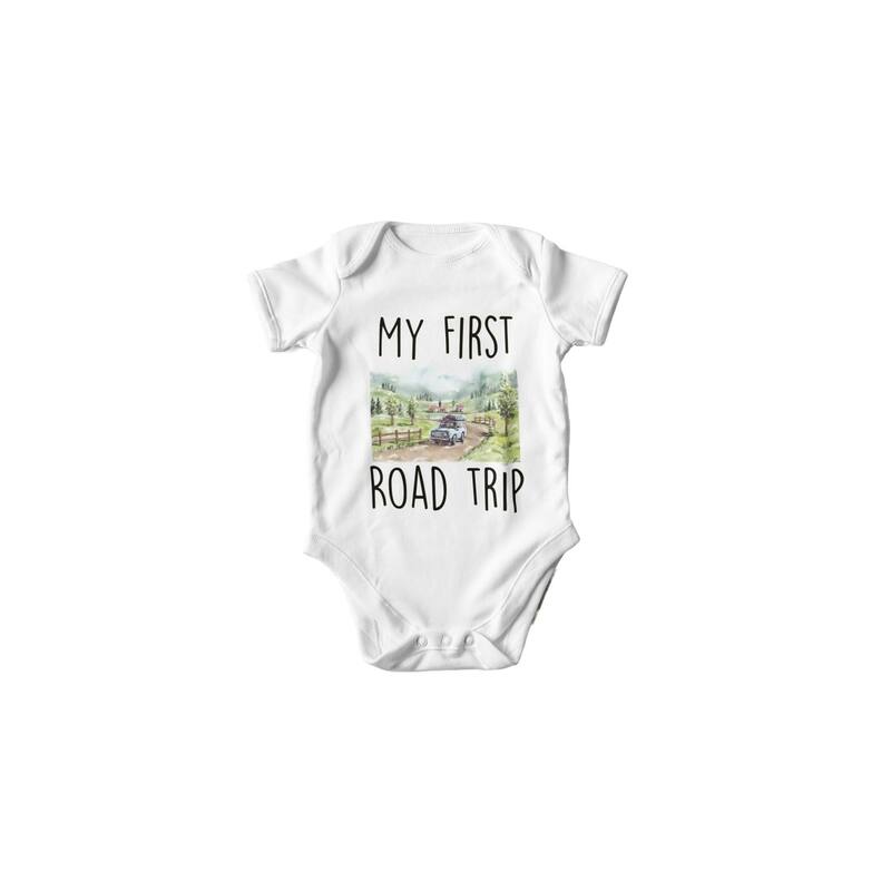 Road Trip - Baby Boy Girl Clothes Infant Bodysuit Funny Cute Newborn - Natural - Newborn