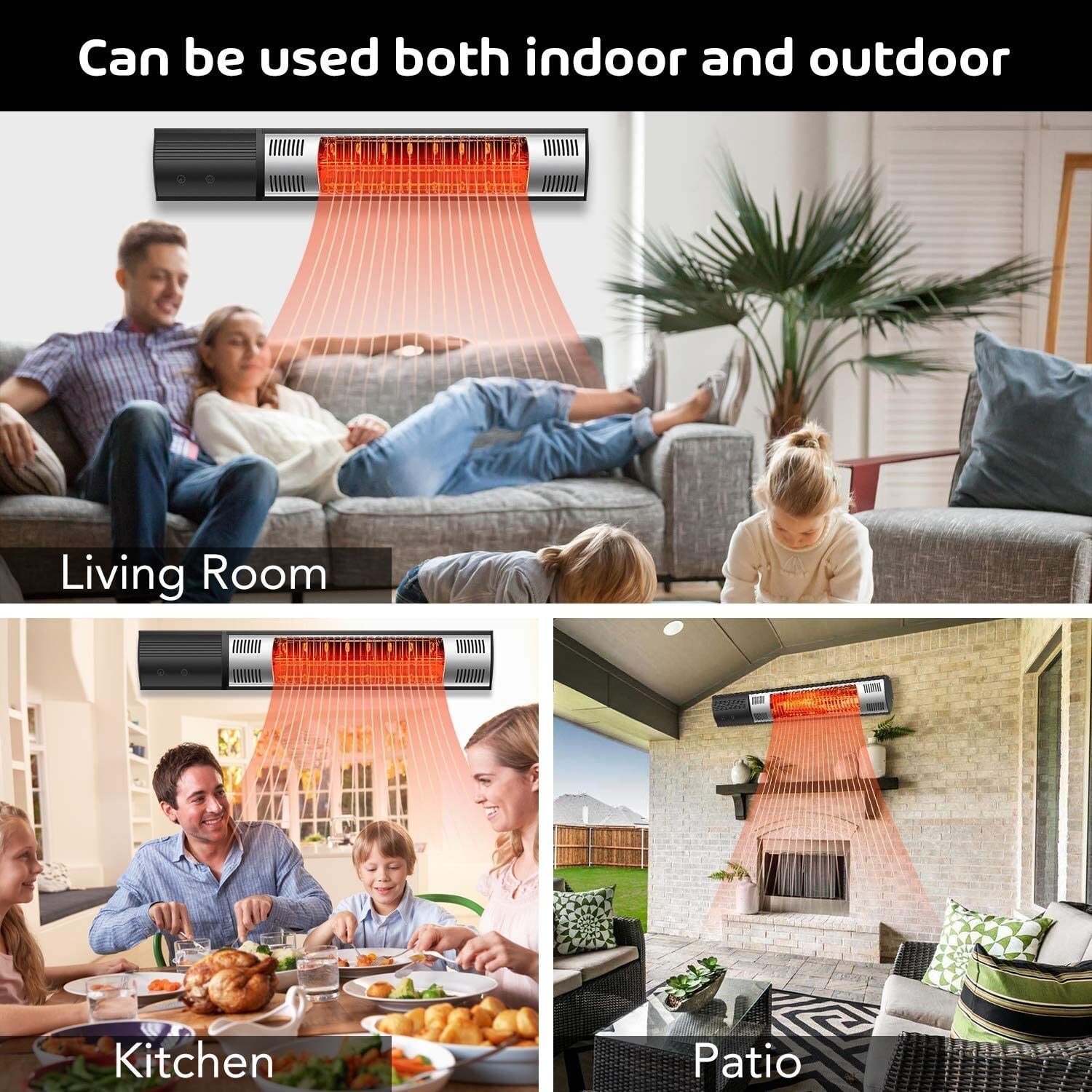 1,500-Watt Infrared Wall Mounted Heater Outdoor with Remote Control - Bed  Bath u0026 Beyond - 35436415