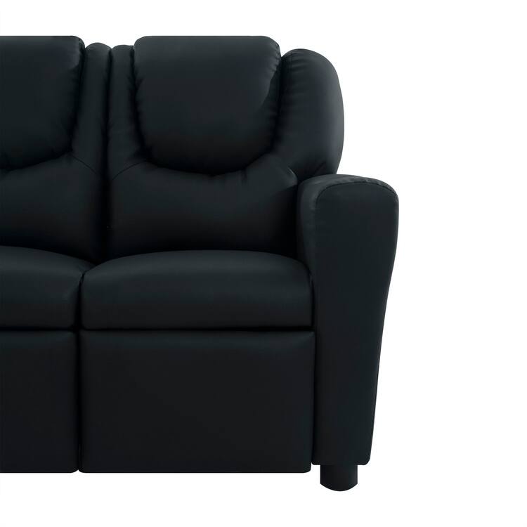 Kids Recliner Loveseat - Toddler Reclining Chair for Ages 3-5 with Cup Holders, Push-Back Recline, and Adjustable Footrest
