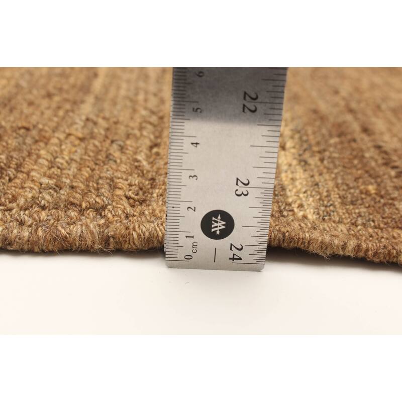 ECARPETGALLERY Flat-Weave Natural Chocolate Wool Tapestry Kilim - 5'7 x 6'9