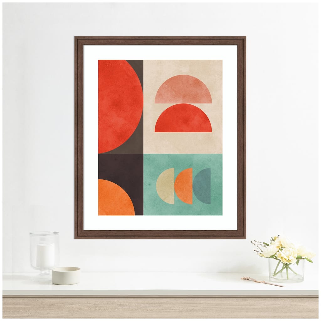 Kate and Laurel Circles in harmony No11 by Vitor Costa Framed Wall Art Print