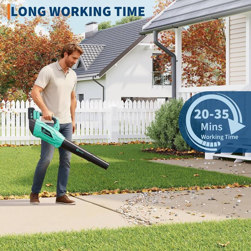 Leaf Blower Cordless Brushless, 490CFM & 2 Speed Modes