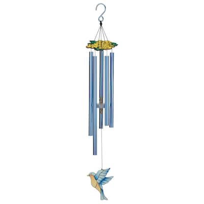 Floral Bird Chime 32" - Bluebird