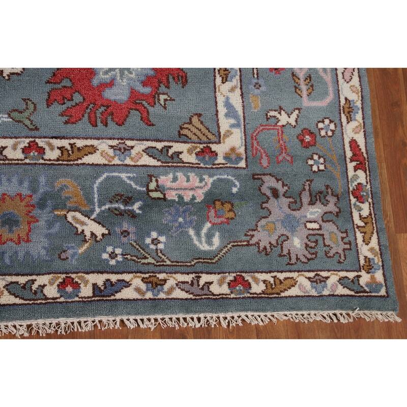 All-Over Floral Oushak Oriental Area Rug Handmade Wool Carpet - 8'10"x 11'11"
