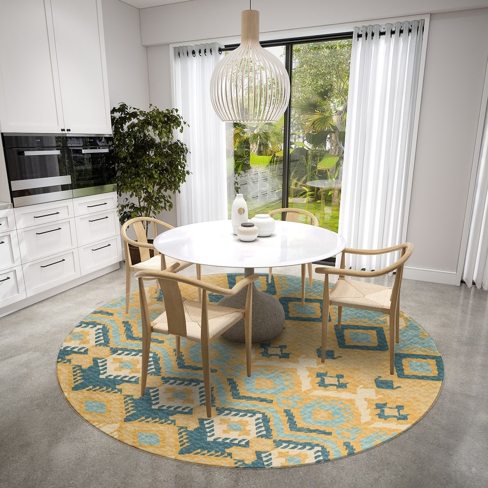 Indoor/ Outdoor Addison Yuma Southwest Ikat Washable Area Rug