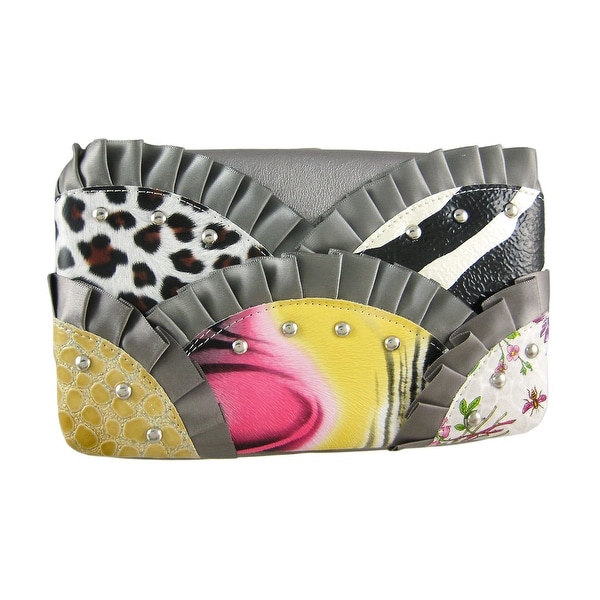 Multi Print/Color Ribbon Trim Hard Wallet