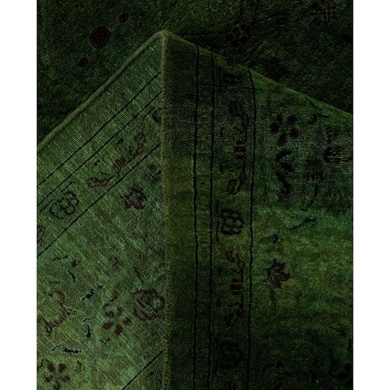 Overdyed One-of-a-Kind Hand-Knotted Area Rug - Green - 6' 2" x 9' 1"