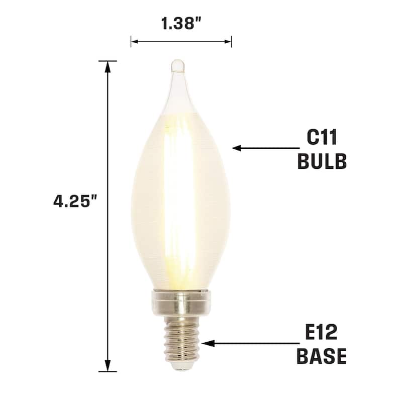 Westinghouse Lighting 4.5-Watt (60-Watt Equivalent) Clear Spun-Satin Glowescent C11 Dimmable LED Light Bulb - 6-Pack