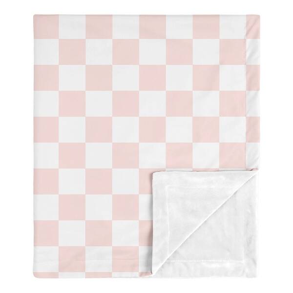 slide 2 of 5, Sweet Jojo Designs Pink Gingham Checkered Plaid Girl Baby Receiving Security Swaddle Blanket -Vintage Classic Checkerboard Retro