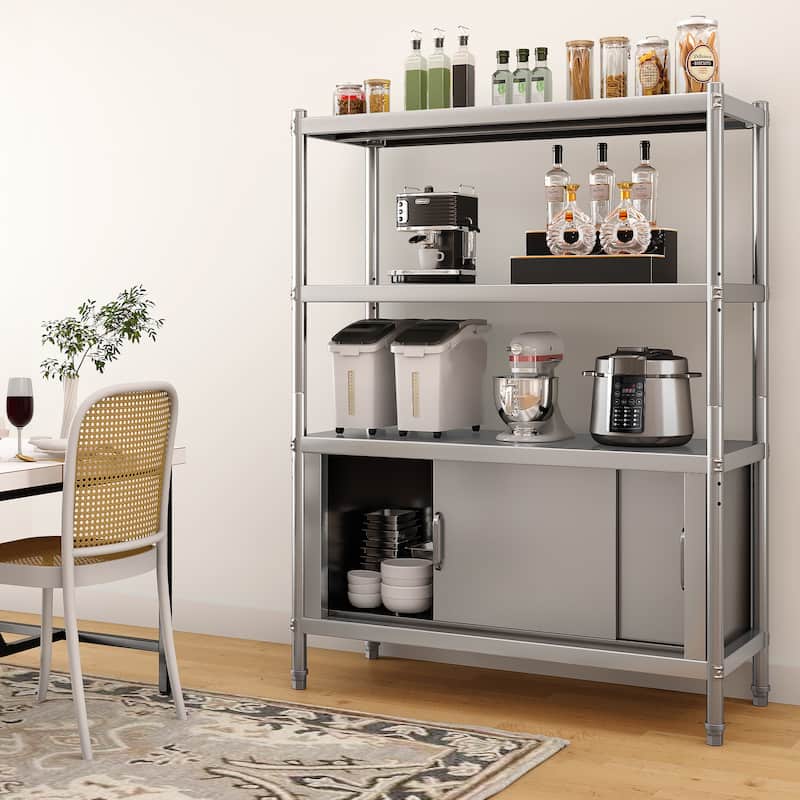 48'' W Stainless Steel Shelving Unit - Silver