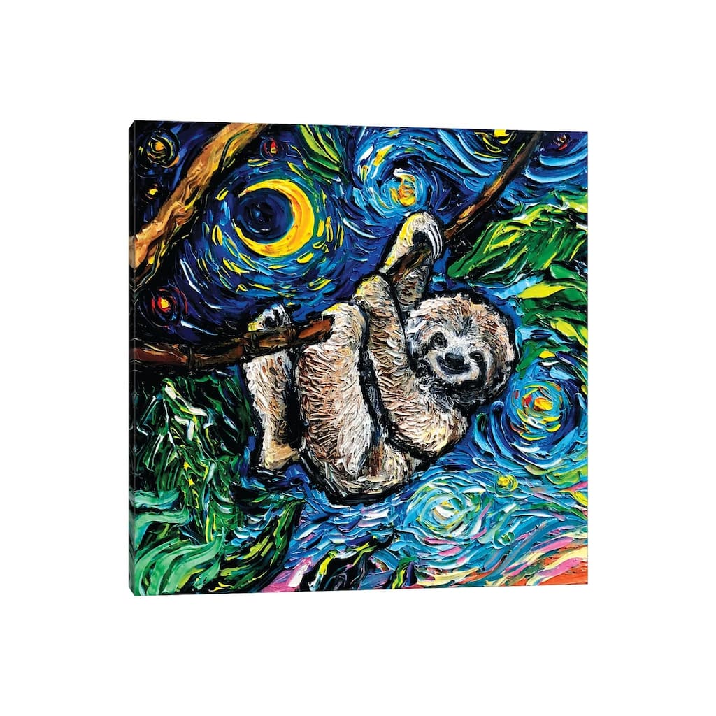iCanvas "Starry Sloth" by Aja Trier Canvas Print