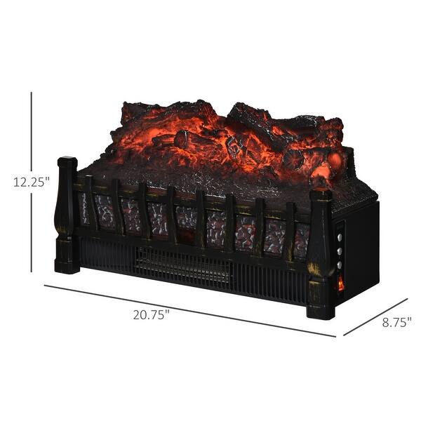 Electric Fireplace Log Insert with Realistic Ember Bed, Fireplace Heater with Remote Control, and 8H Timer, 1500W, Black