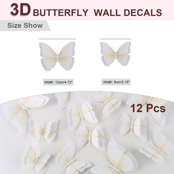Shop 12pcs 3d Butterfly Wall Stickers Fresco Stickers For Room