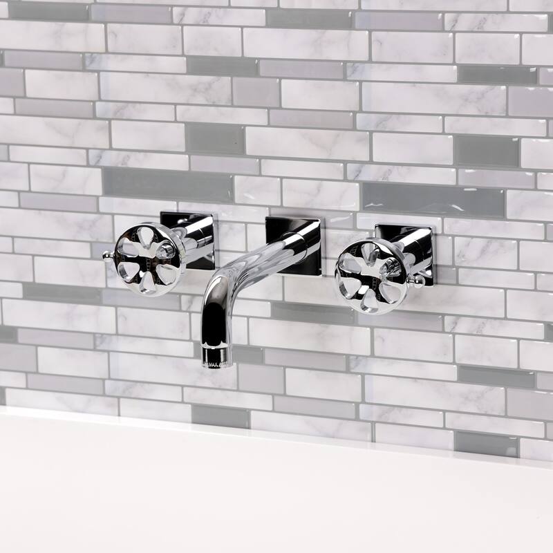 Belknap Two-Handle 3-Hole Wall Mount Bathroom Faucet in Polished Nickel
