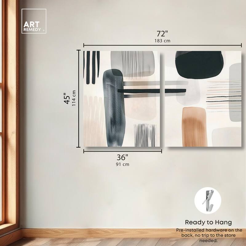 Softened Dimensions Canvas Set of 2 by Art Remedy, Gallery Wrapped