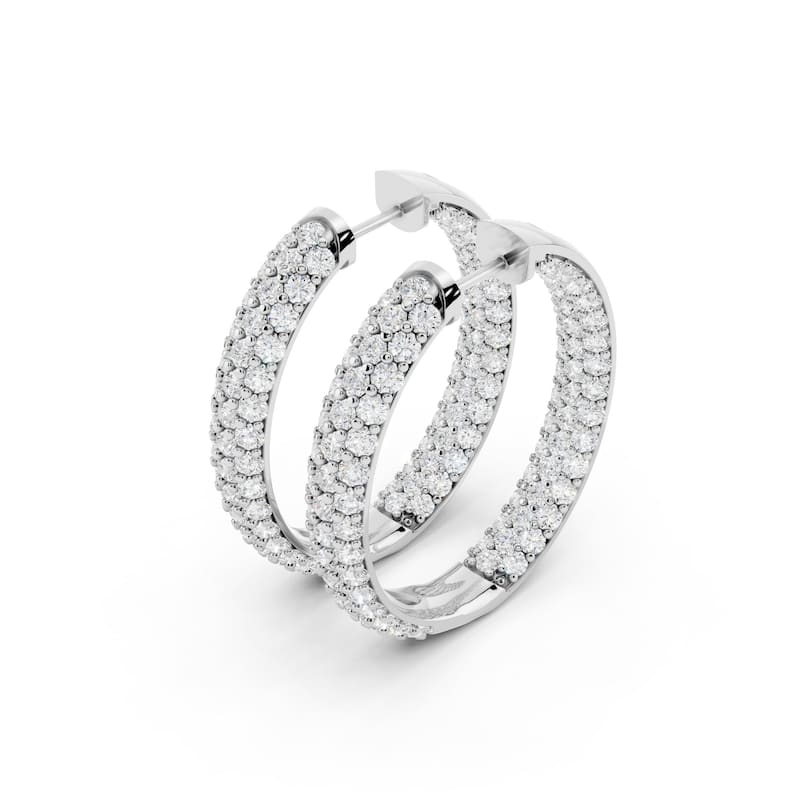 Vault Classic 5.00ct TW Natural Diamond Inside-Out Hoop Earrings (I VS2)