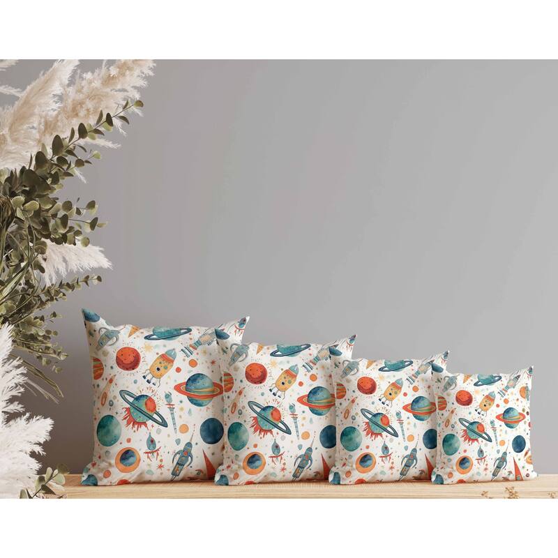 Infinite Horizons Indoor/Outdoor Reversible Throw Pillow White and Blue